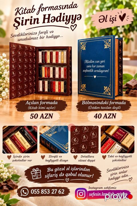 Kitab formasında “Şirin Hədiyyə” – əl işi - Fərqli və unudulmaz — Mingəçevir