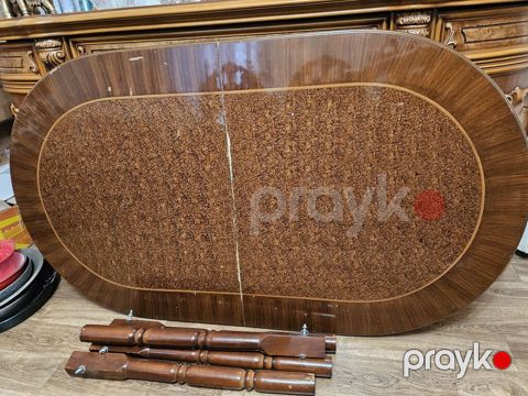 Oval formal yemək masası – taxta/şpon örtüklü masaüstü və sökülə-bilən — Bakı