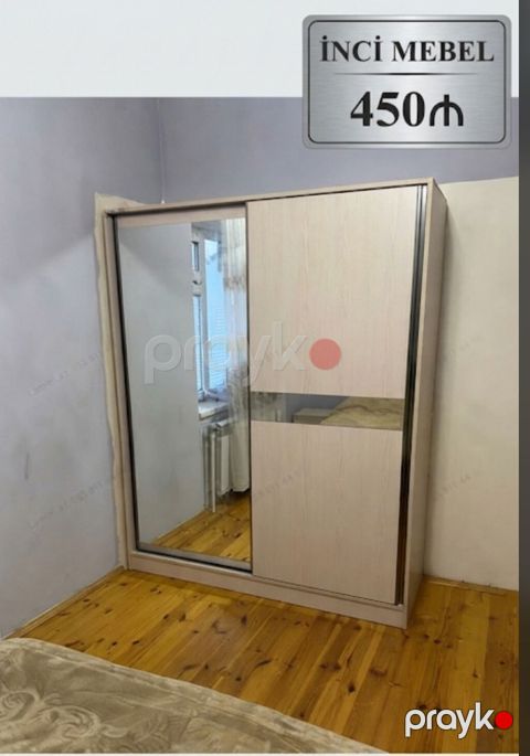 Yeni, 2 qapılı, Güzgülü, Bej, Kupe, Düz dolab — Bakı