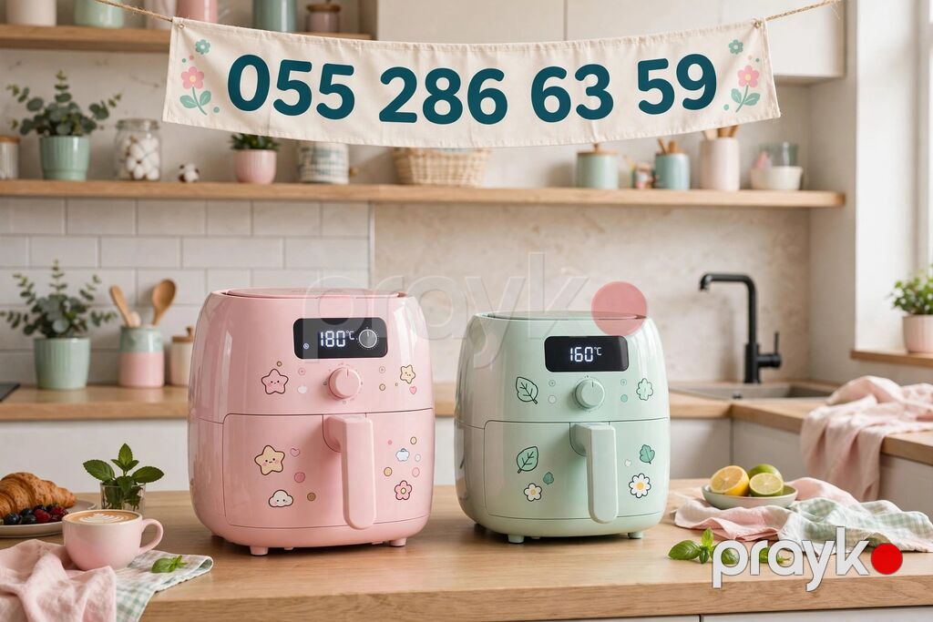 AIR Fryer - Rəngli - Anbarda Qutuda Rənglər: Qara, Ağ, Qırmızı — Frilyör, Bakı (5)