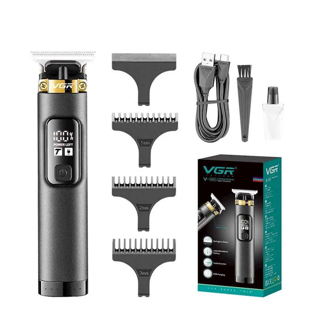 Trimmer VGR 985 - 2 Sürətli - 7500RPM / 1500MAH - 200 Dəqiqə — Saç kəsmə maşınları, Bakı (3)