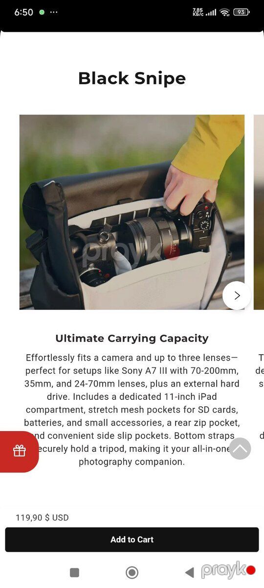 Black Snipe Camera Messenger Bag 6L foto çanta — Foto və video texnikası, Bakı (4)