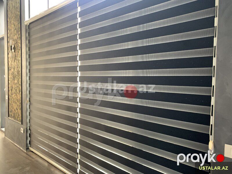 Jaluz plise zebra perde — Pəncərələr, qapılar, balkonlar, Bakı (5)