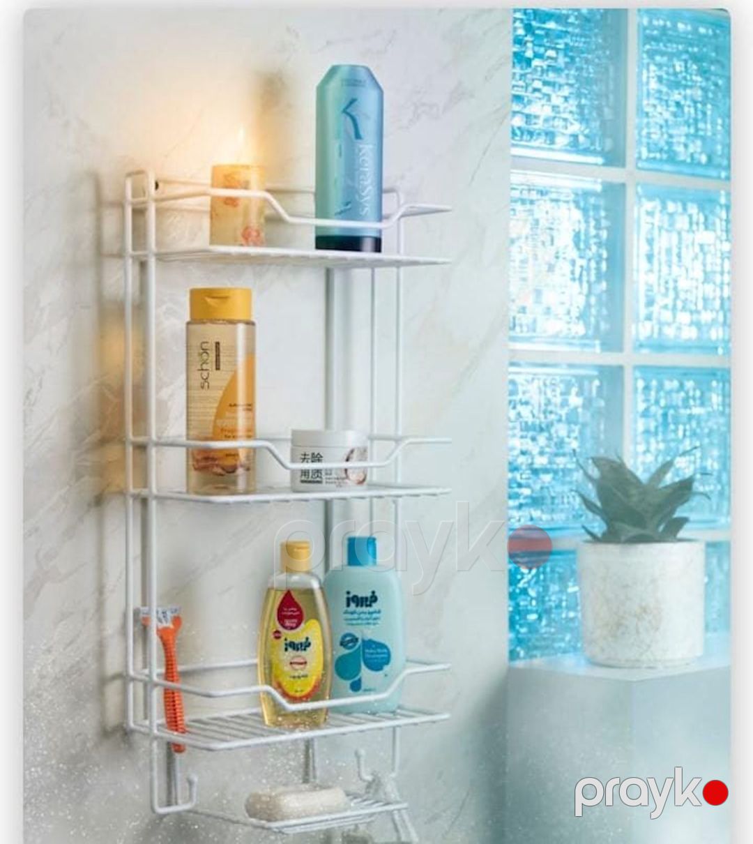 Hamam otağı üçün rəf HomeStore_NMR44, metal, ağ, 14x28x42 sm — Mallar, Bakı (2)