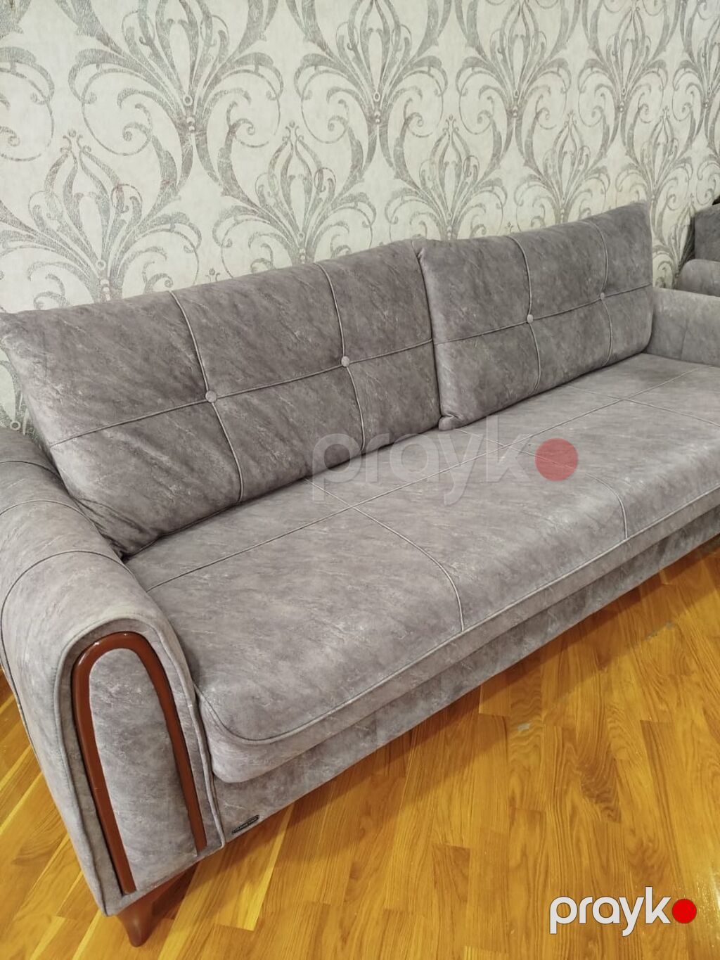 Qonaq otağı üçün rahat 3-yerlik divan - Rəng: boz (daş effekti ilə) — Divanlər, Bakı (2)