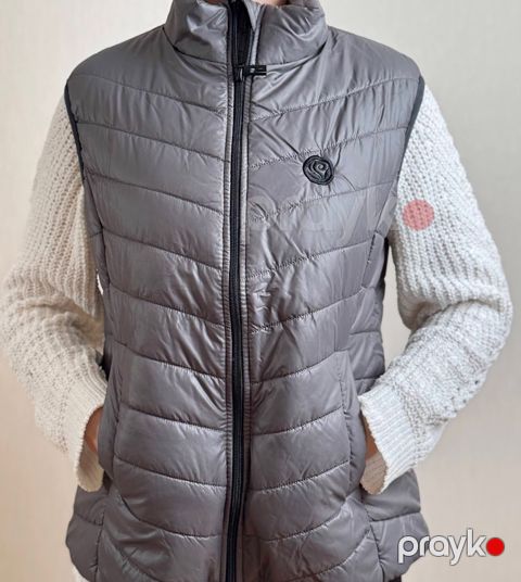 Qadınlar üçün qalın jilet 1413-70510, boz, poliester, ölçü 46 — Bakı