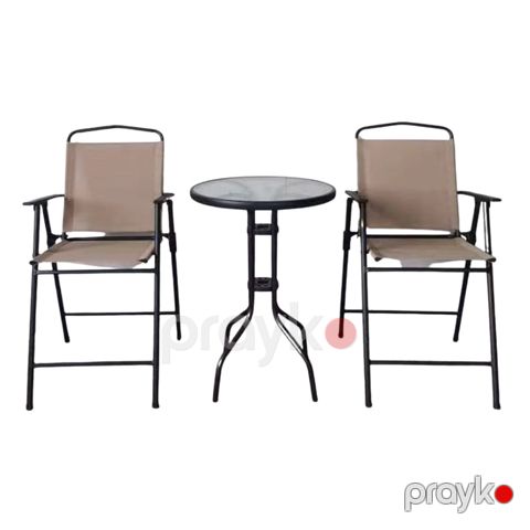 Bağ üçün mebel dəsti HomeDepot, masa 67x56.5x108 sm, 2 kreslo, bej — Bakı