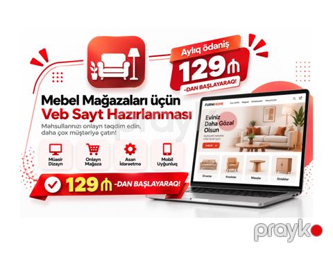 Mebel mağazaları üçün veb sayt hazırlanması — Bakı