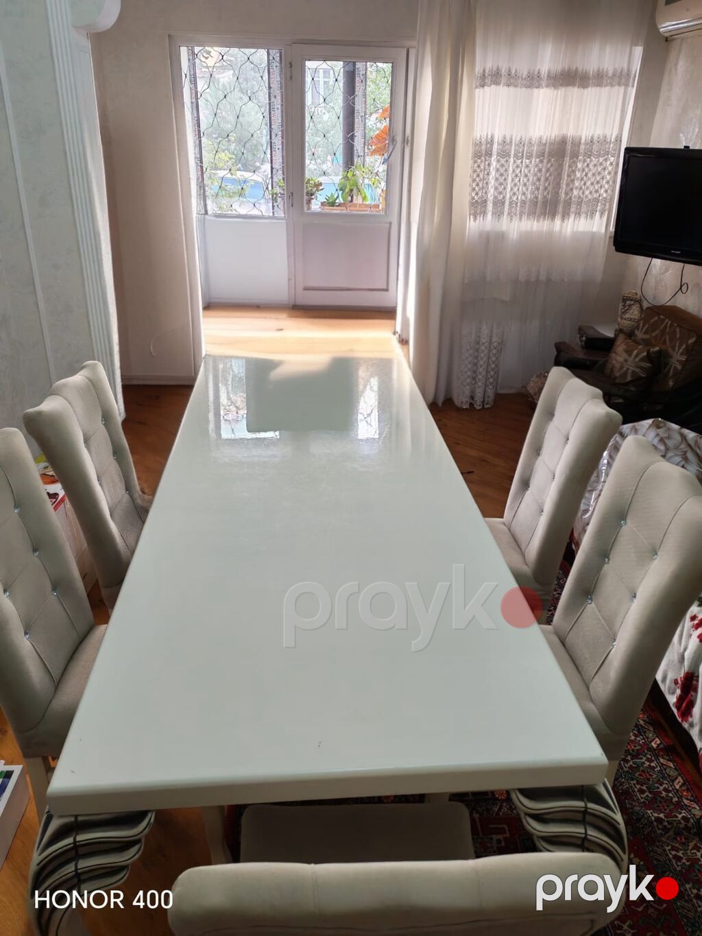 Qonaq otağı üçün, İşlənmiş, Açılmayan, Dördbucaq masa, 6 stul — Masalar və stullar, Bakı (2)