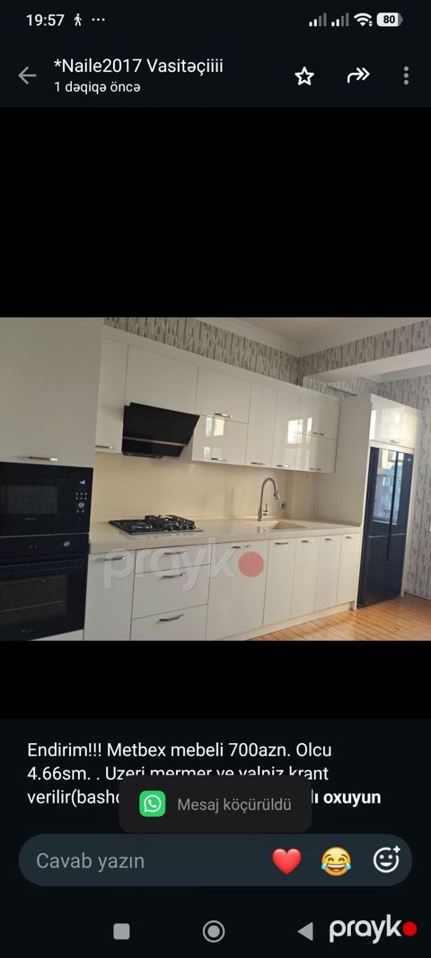 Endirim Metbex mebeli 700azn. Olcu 4.66sm. Uzeri mermer ve yalniz — Bakı
