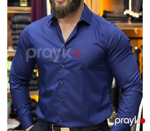 Kişilər üçün uzunqol köynək Paşatürk TCS_2441, göy, pambıq, ölçü M — Bakı