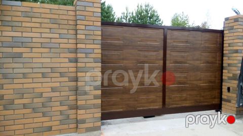 Yeni Taxta Həyət darvazası, Siyirmə, Avtomatik, Fotosel, rəng - Qəhvəyi, Kredit yoxdur, Pulsuz quraşdırma, Pulsuz çatdırılma, Rayonlara çatdırılma — Bakı
