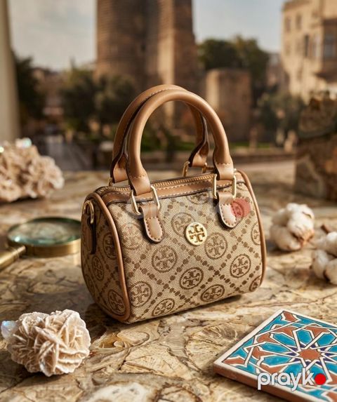 Qadın çiyin çantası N-546, krem, parça, 12x14 sm — Bakı