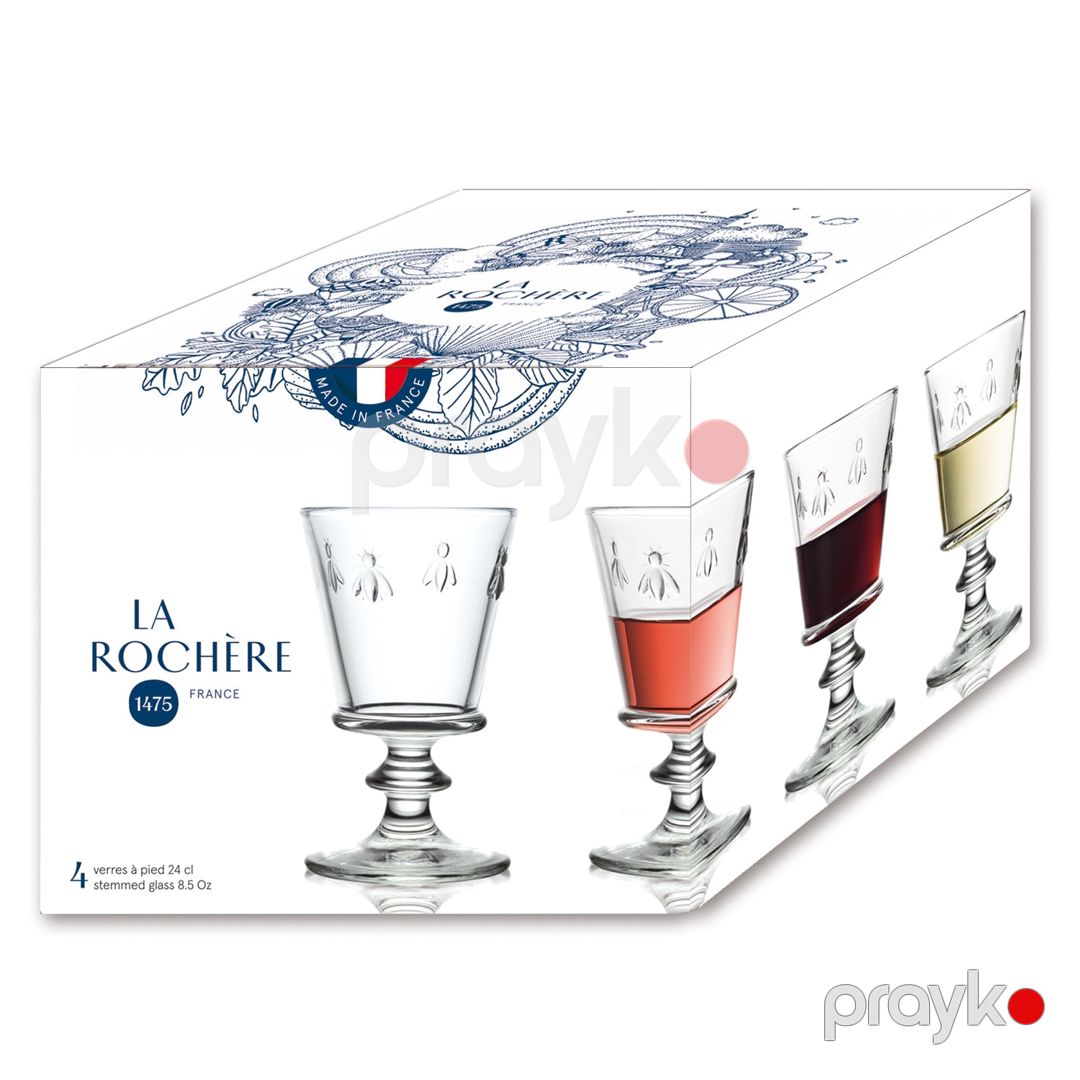 Badə dəsti La Rochere Abeılle, şüşə, şəffaf, 141x85 mm, 240 ml, 4 əd — Mallar, Bakı (3)