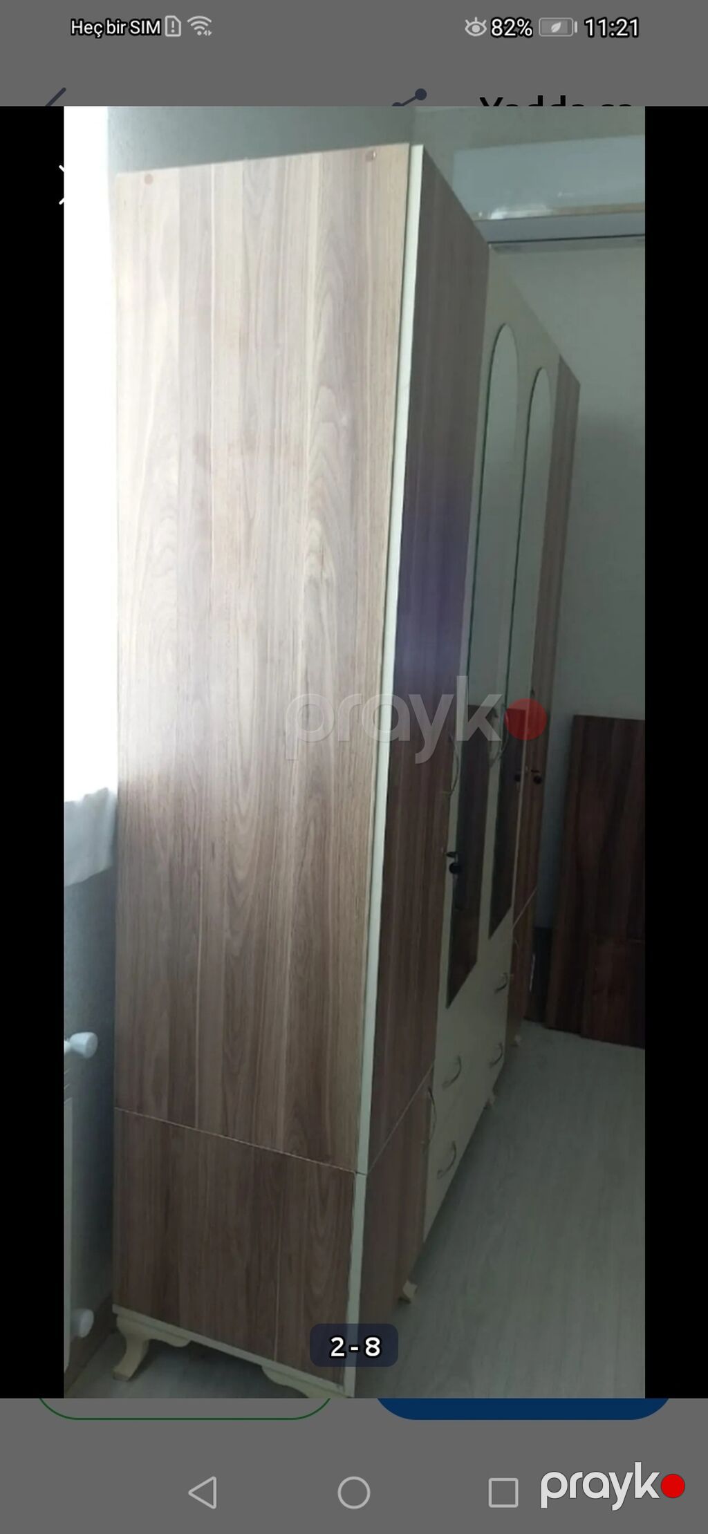 Geniş həcmli paltar şkafı - Model: iki aynalı orta bölmə, dörd — Şkaflar, Digah (7)