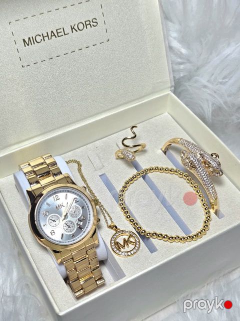 Hədiyyə dəsti qadınlar üçün Lovely Valentine MK-1415 (qol saatı + qolbaq 2 əd + üzük + boyunbağı) — Bakı