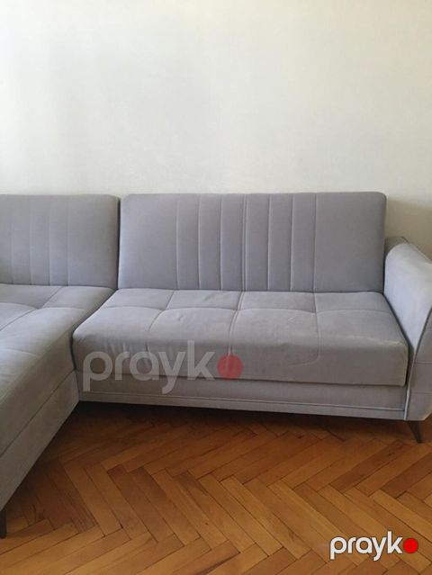 Boz rəngli L formalı künc divanı istiqbal fimasınn divanı — Bakı