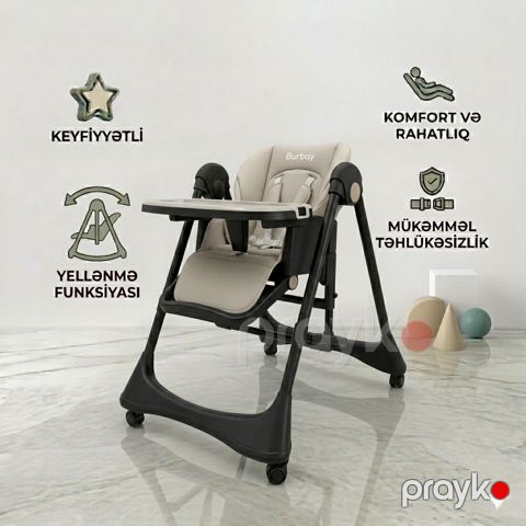 Uşaq yedizdirmə oturacağı Burbay N-AC8137, boz — Bakı