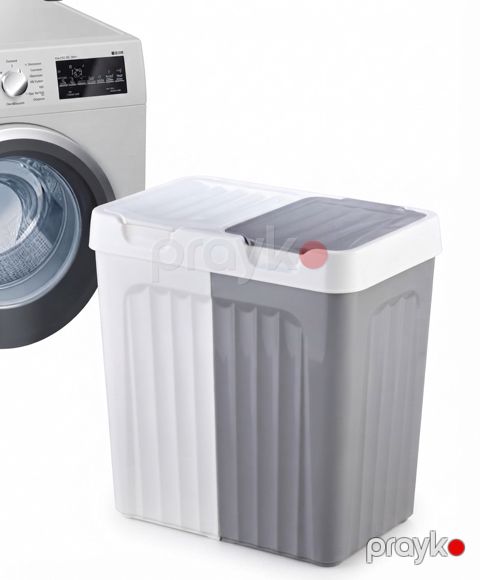 Çamaşır üçün səbət, ağ/boz, polipropilen, 2x40 L — Bakı
