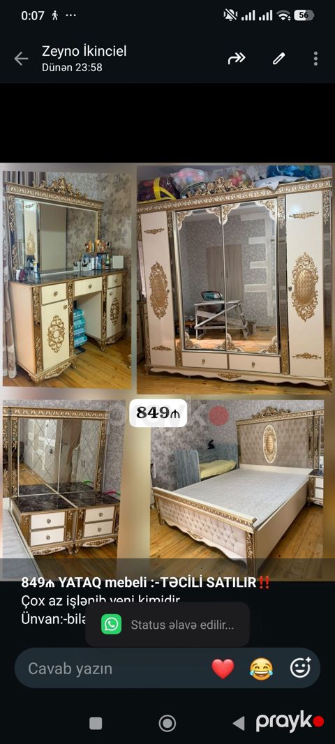 *849₼ Yataq mebeli Satılır*‼ Çox az işlənib yeni kimidir — Bakı