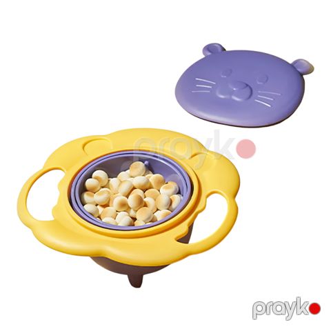 Qidalanma üçün tökülməyən kasa Gyro Bowl, bənövşəyi/sarı — Bakı