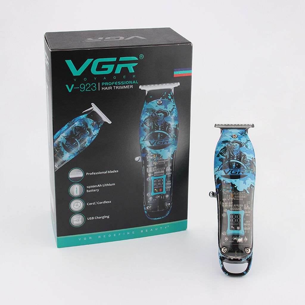 Trimmer VGR 923 - 6000RPM /1400MAH /180 Dəqiqə / Cord/Cordless / Led — Saç kəsmə maşınları, Bakı (4)