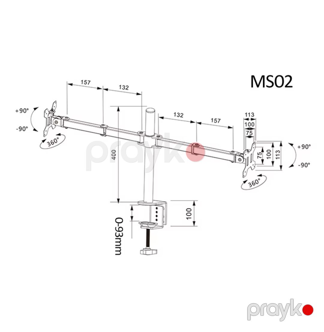 Kronşteyn "Dual 2x MS-02 Mechanical Monitor Arm" — TV və Video, Bakı (5)