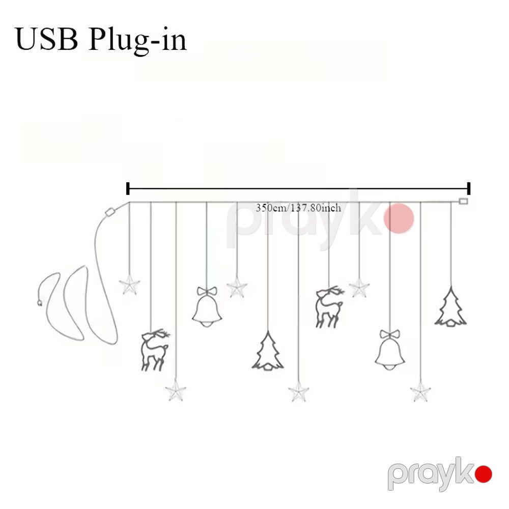 Ev üçün Yeni il bəzəyi LED işıqlar, USB ilə işləyən, 1 dəst, Yeni il dizaynlı - miks1724 — Mallar, Bakı (3)