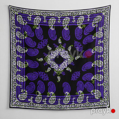 Kəlağayı Süsən S1474, ipək, qara, 150x150 sm — Bakı