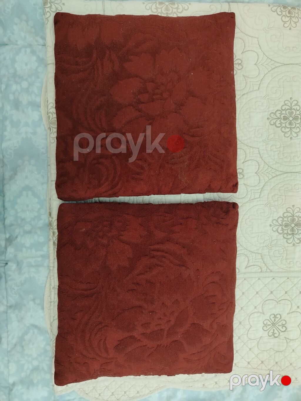 Qəhvəyi bəzəkli kvadrat yastıq dəsti 2 ədəd di. Üzlüklerle birlikdə 10 — Yastıqlar, Bakı (2)