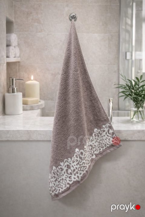 Əl və üz dəsmalı Hanzadə, pambıq, qəhvəyi, 50x90 sm — Bakı