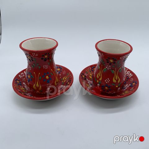 Armudu stəkan dəsti AL-63 30, naxışlı, qırmızı, 2 əd — Bakı
