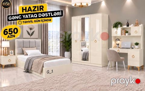 Hazır Gənc Yataq Dəsti – 650 AZN Təhvil: Gün içində Komplektasiya — Bakı