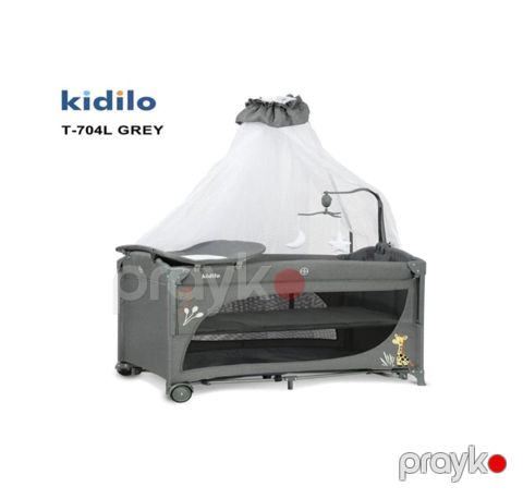 Manej çarpayı Kidilo T-704L Grey — Bakı