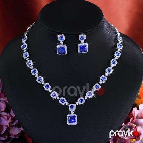 Boyunbağı və sırğa dəsti qadınlar üçün Gemstone_271 sirkon — Bakı