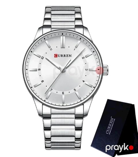 Kişi qol saatı Curren 8430 Silver/White — Bakı