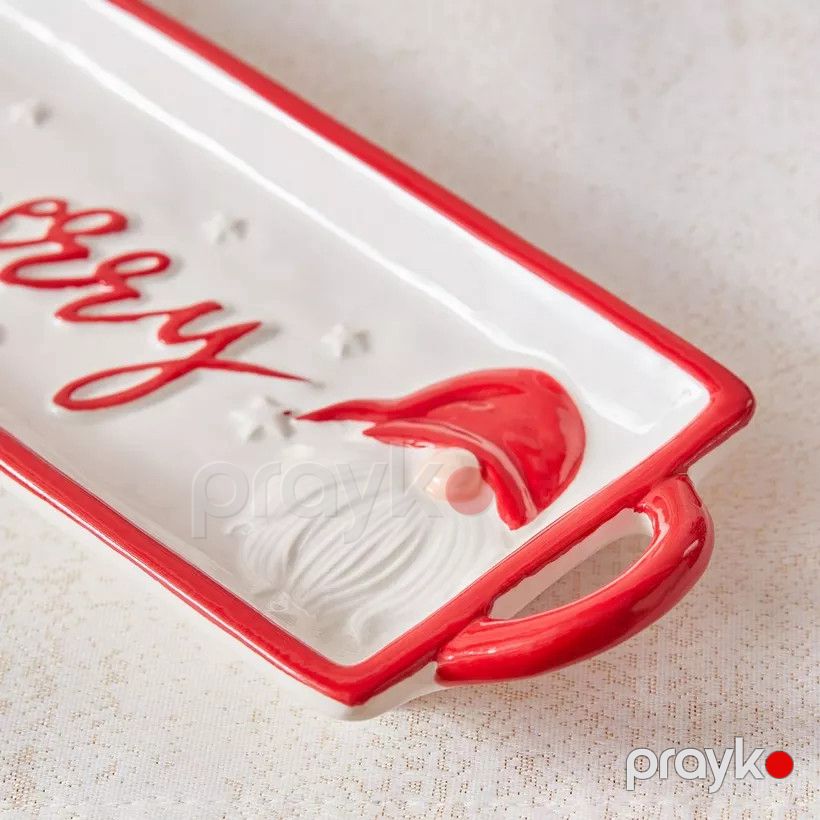 Süfrə üçün boşqab Blovec Merry Christmas, ketramika, rəngbərəng, 28.5x9.5x3 sm — Mallar, Bakı (3)