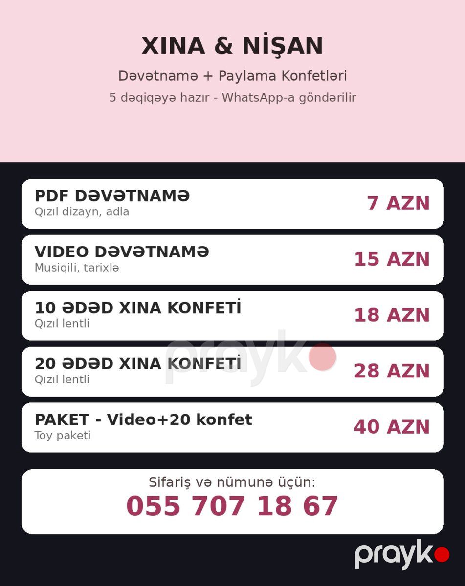 Ad günü,Xına Nişan dəvətnamələri — Reklama, IT, marketing, Sumqayıt (4)