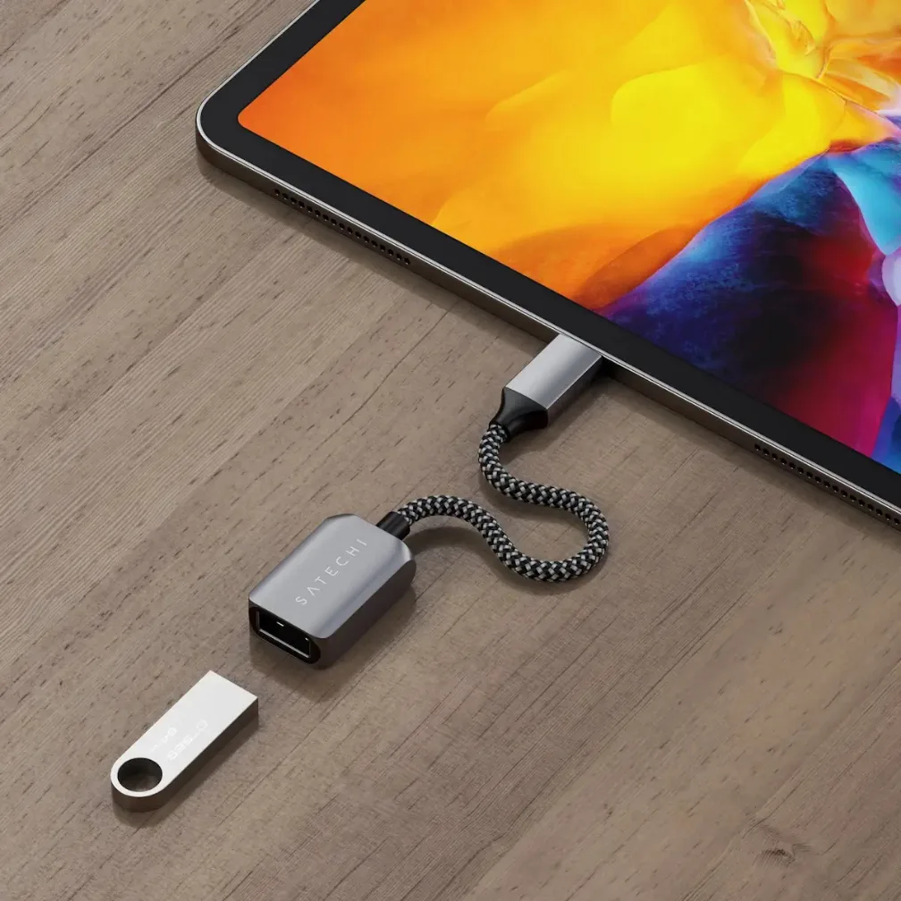 HUB Satechi Aluminum Usb-c to USB 3.0 Adapter Space Gray — Mallar, Bakı (4)