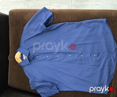 Aristokrat kişi köynəyi – Slim Fit - Rəng: Göy - Model: Qısaqol — Ceyranbatan