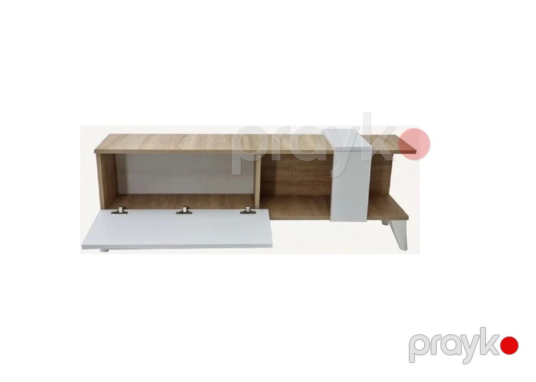 Tv üçün tumba ev_13900492, LDSP/laminat, ağ/qəhvəyi, 35x160x41 sm — Mallar, Bakı (3)