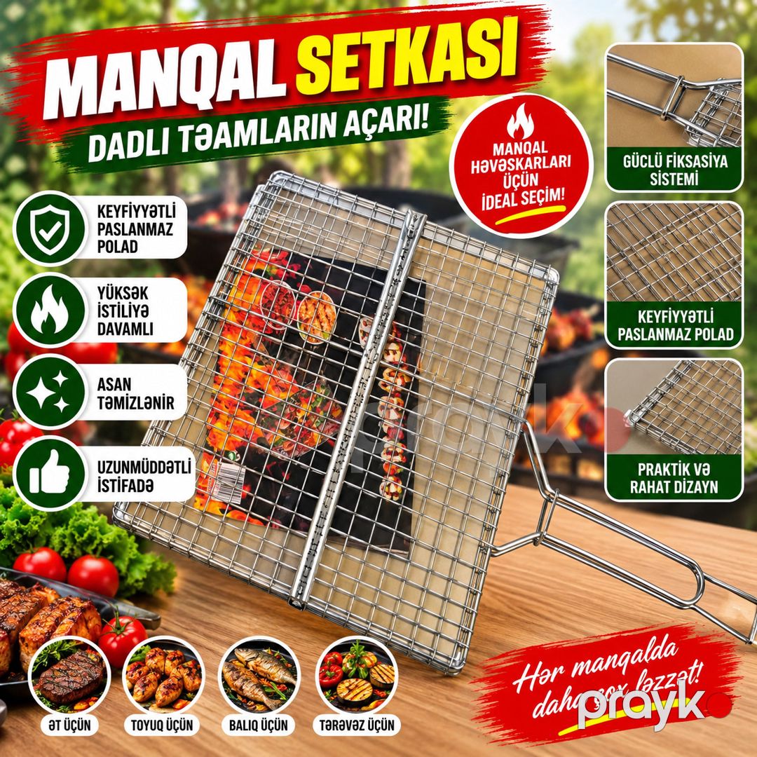 Manqal üçün barmaqlıq, metal, 65x43 sm — Mallar, Bakı (2)