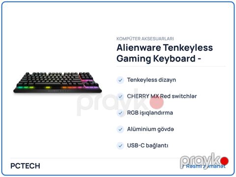 Alienware Tenkeyless Gaming Keyboard – AW420K US (AW420KBWW) — Bakı