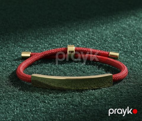 Qolbaq Iz, 18 karat qızıl örtüklü paslanmayan polad, qırmızı — Bakı