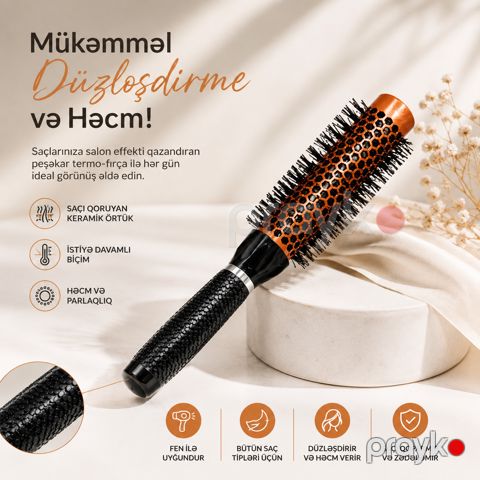 Termo braşıçq, narıncı/qara, diametri 25 mm — Bakı