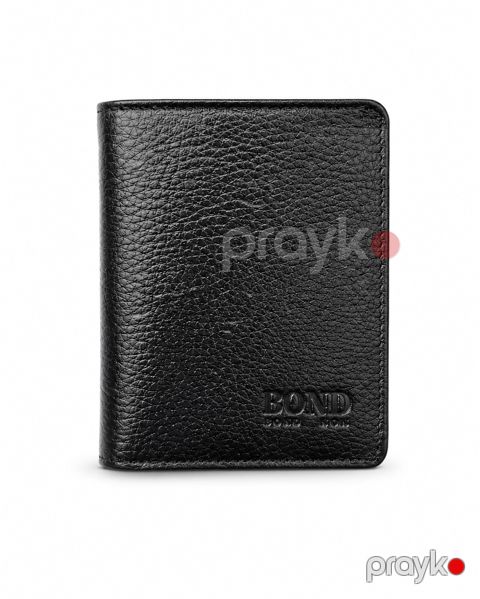 Pulqabı Bond 530 281, təbii dəri, 9x11 sm, Black — Bakı