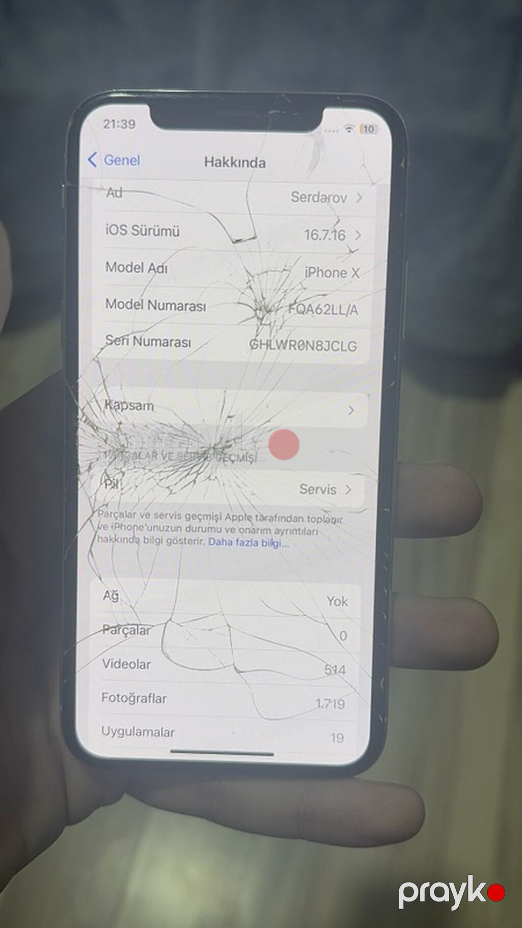 IPhone X, 64 GB, Gümüşü, Qırıq — Apple iPhone, Fatmayı (4)