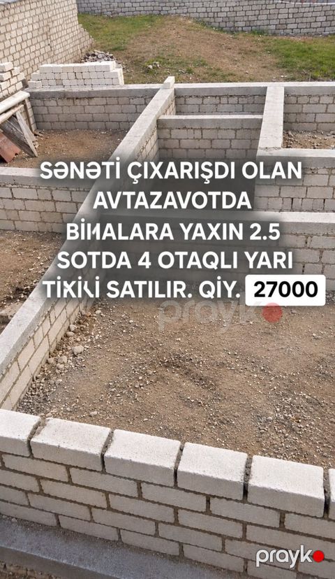 Avtazavod ərazisində, bimaya yaxın yerdə 2.5 sot torpaq sahəsində — Gəncə
