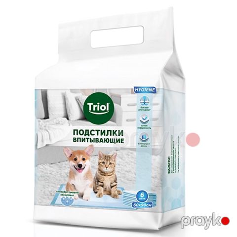 Heyvanlar üçün altlıq Triol, hopduran, 60x90 см, 1 əd — Bakı