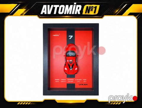Dekorativ 3D çərçivədə Lykan HyperSport avtomobil maketi — Bakı
